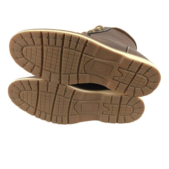 Goodfellow & Co Mens Jarret Boots Lace Up Faux Pebbled Leather Brown Size 11.5 - Picture 4 of 4